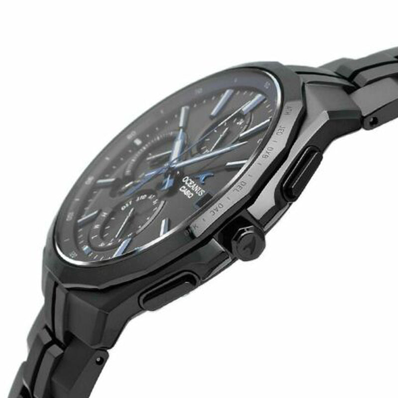 Men's CASIO Full Solar Energy Quartz Waterproof Bluetooth Calendar Watch Solar Powered Mens Black Analog OCW-S5000B-1AJF