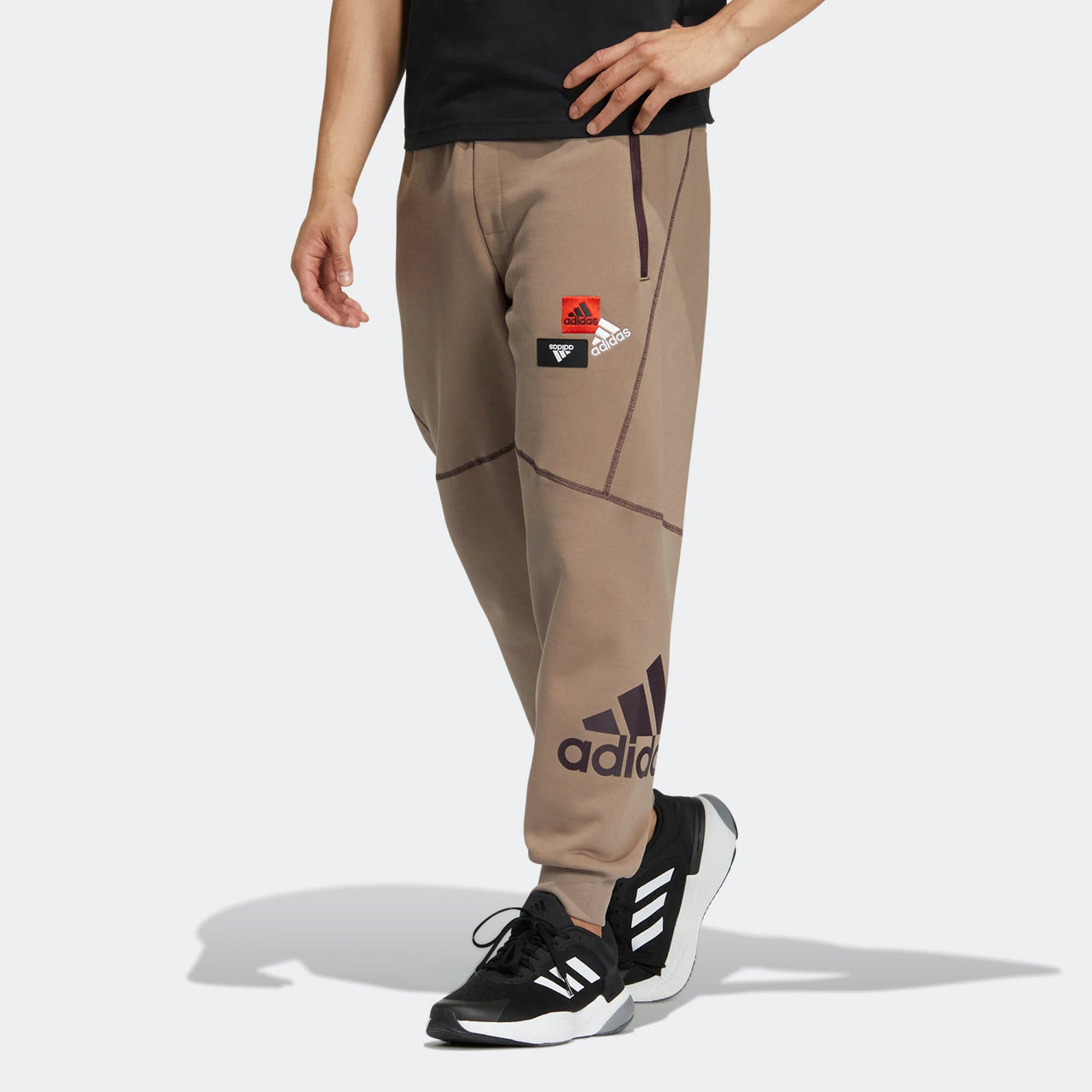 adidas Logo Sweatpants 'Brown' HN8994