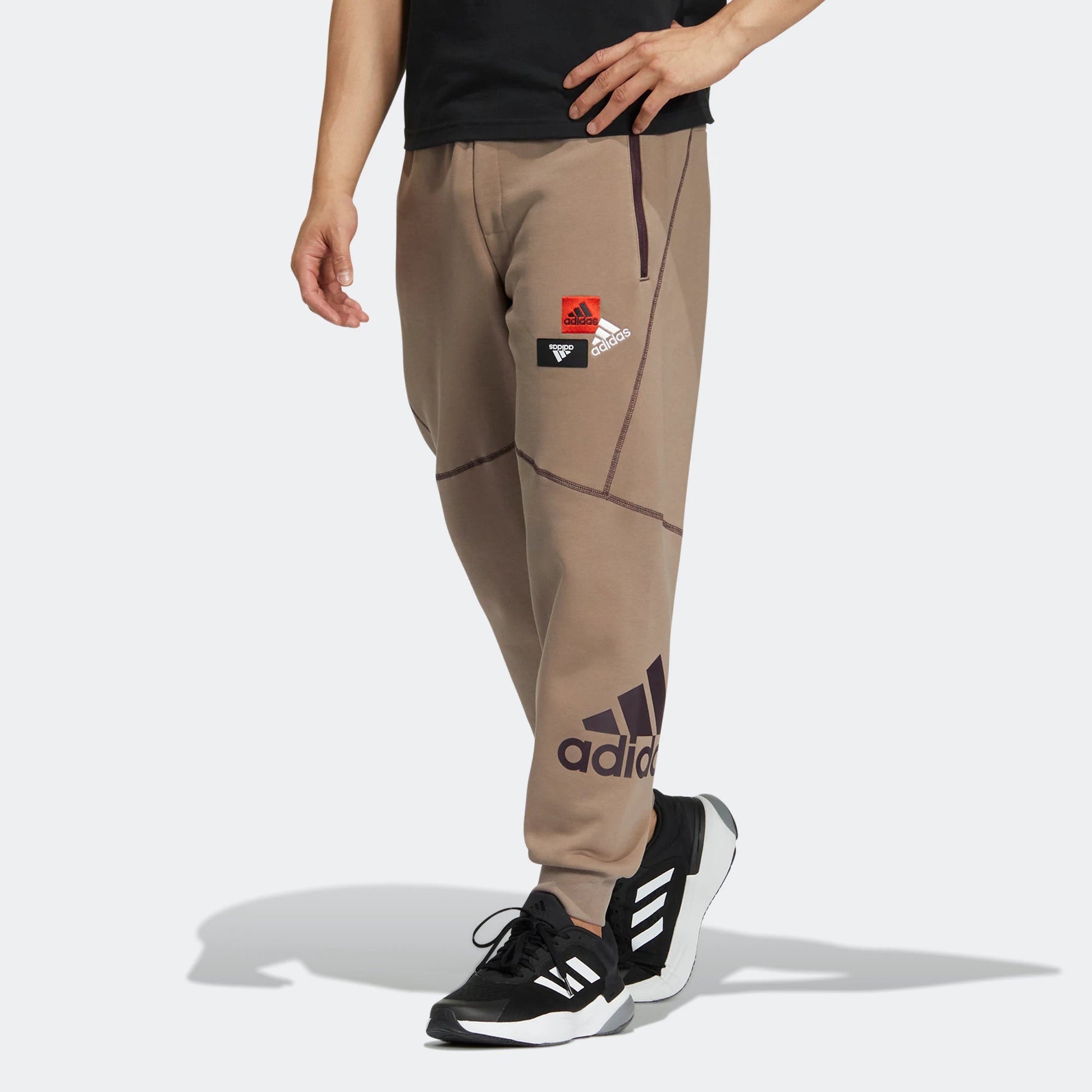 adidas Logo Sweatpants 'Brown' HN8994