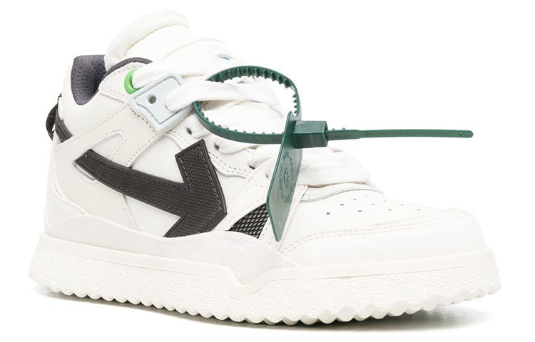 (WMNS) Off-White Sponge Mid-Top Sneaker 'White Black' OWIA271F22LEA0010110
