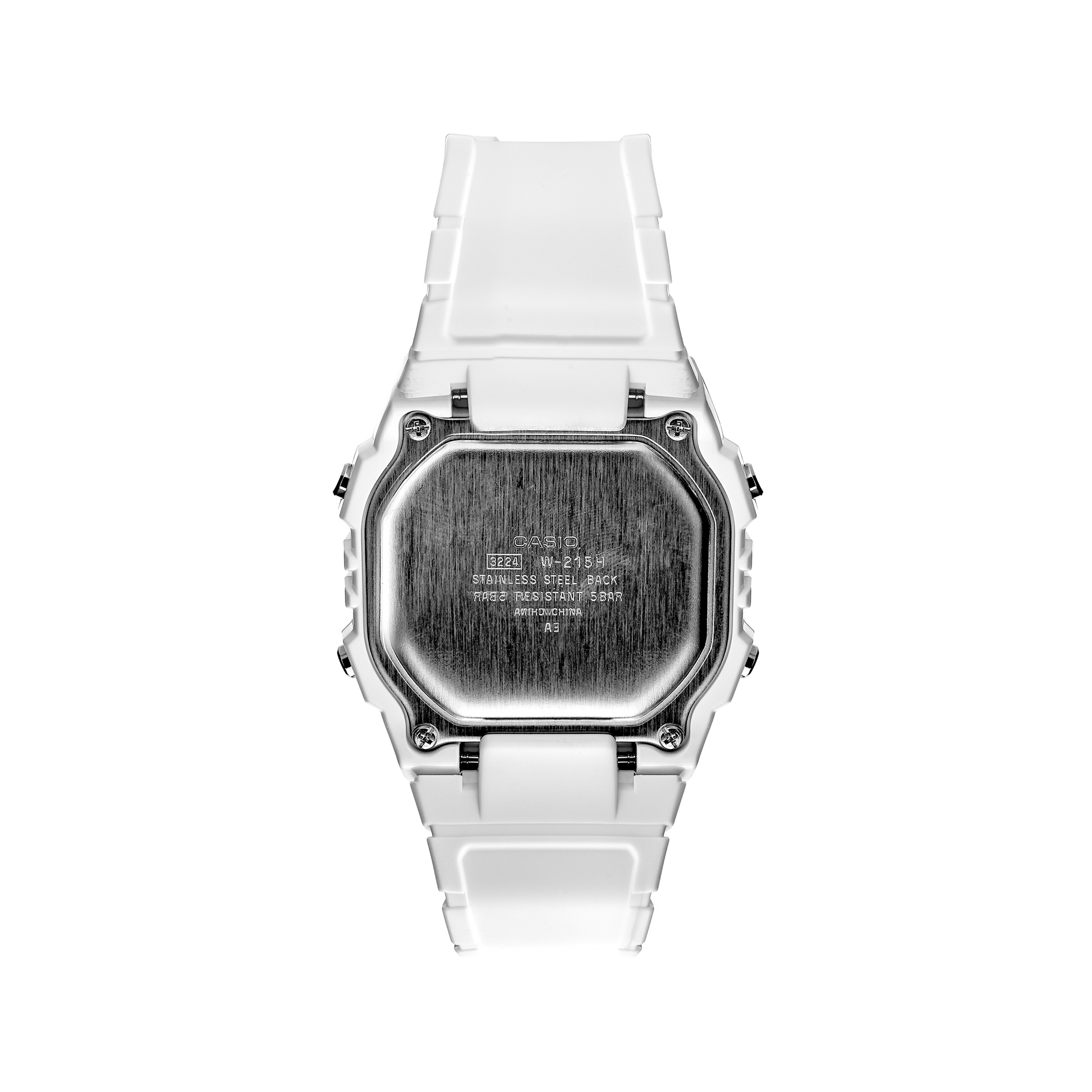 Casio Retro Stylish Simplicity Digital Cube Watch 'White'  W-215H-7AJH