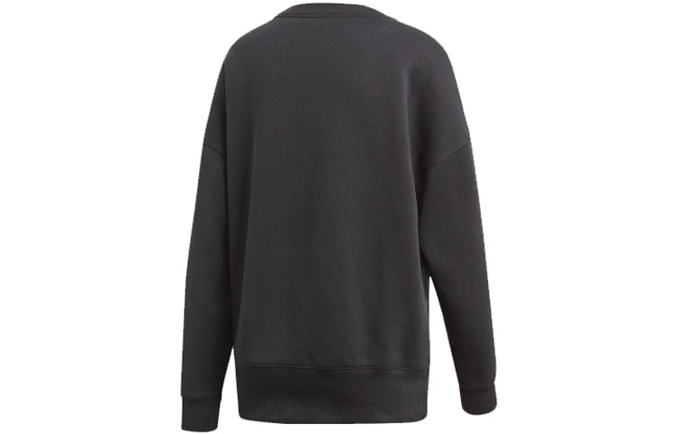 (WMNS) adidas originals Round Neck Pullover Black DU7193