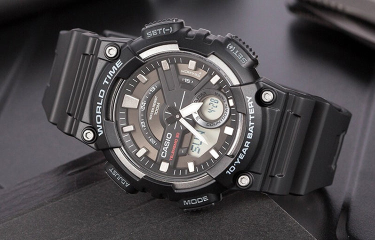 CASIO G Shock Quartz Sports Mens Black Analog AEQ-110W-1A
