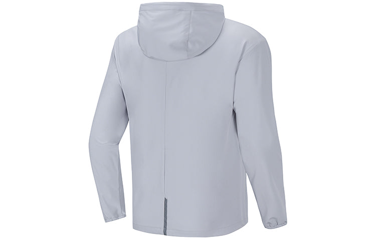 Li-Ning Numeric Printing Water Repellent Sports Cardigan Hooded Jacket Gray AFDQ027-5