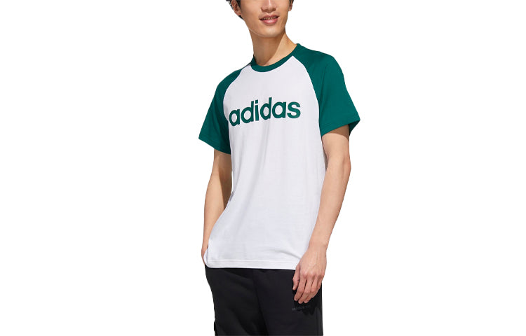 adidas neo Casual Sports Round Neck Pullover Short Sleeve Green GJ8940