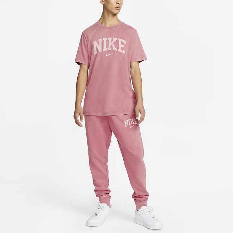 Men's Nike Logo Printing Round Neck Pullover Short Sleeve Pink T-Shirt DC0724-665