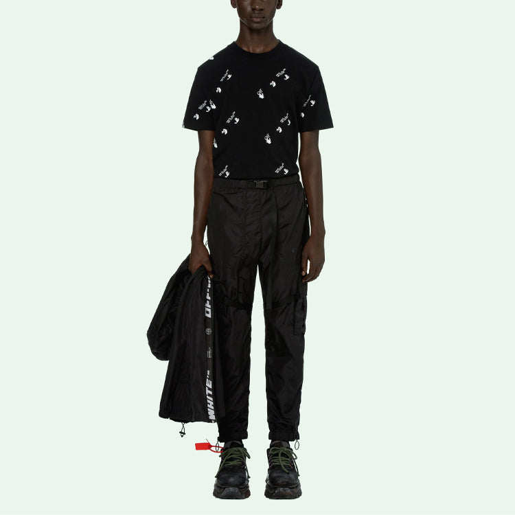 Off-White SS21 Arrow Printing Cargo Pants Black OMCF004R21FAB0021010