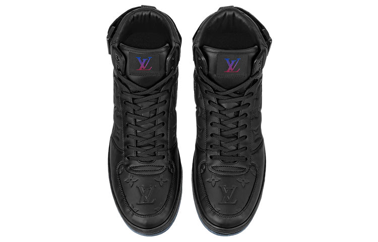 LOUIS VUITTON Rivoli Ankle Sneakers 'Black Monogram' 1A8K1T
