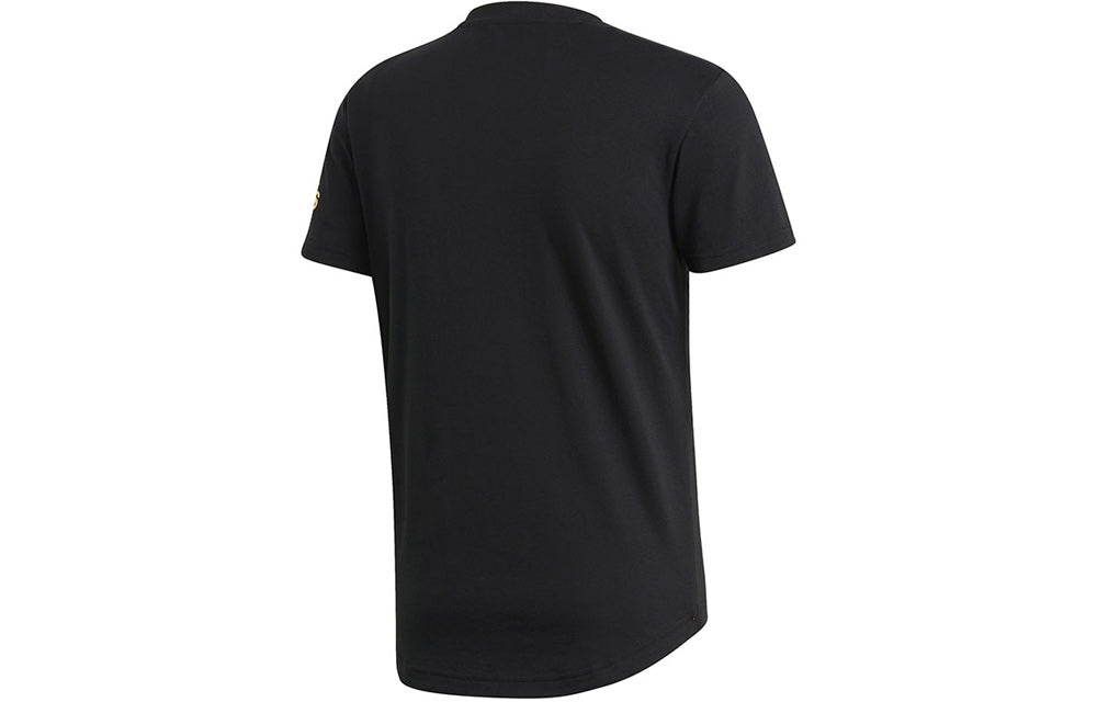 adidas Running Training Sports Gym Round Neck Short Sleeve Black ED7258