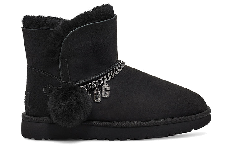(WMNS) UGG Classic UGG Charm Mini Fleece Lined Black 1112493-BLK