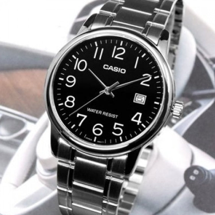 CASIO Sports Quartz Waterproof Mens Black Analog MTP-V002D-1B