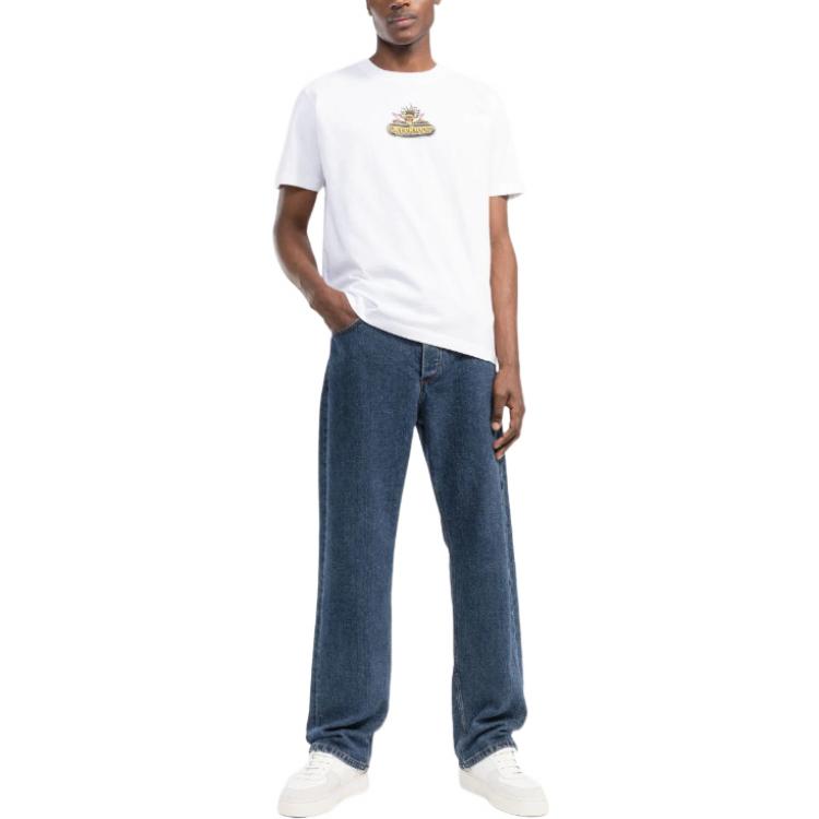 Men's Off-White SS22 Back Arrow Pattern Printing Short Sleeve White T-Shirt OMAA027S22JER01301320132