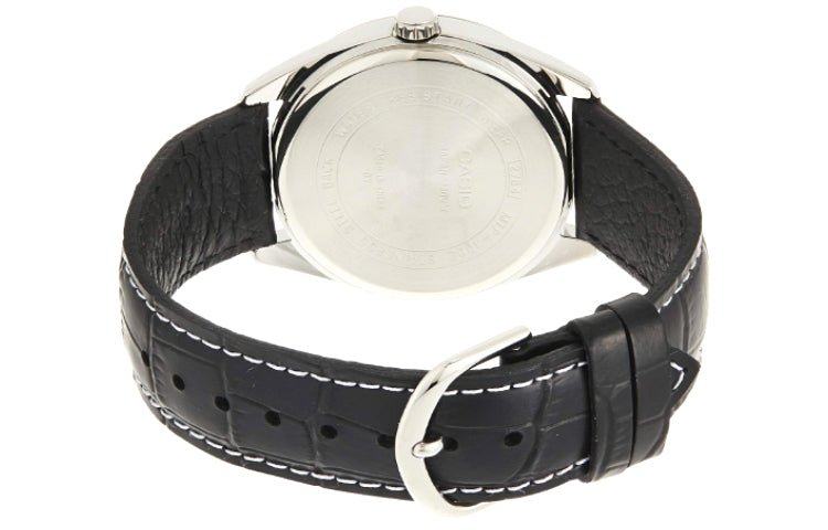 CASIO ENTICER Series Fashion Waterproof Quartz Belt Business White Mens Black Analog MTP-1302L-7BV