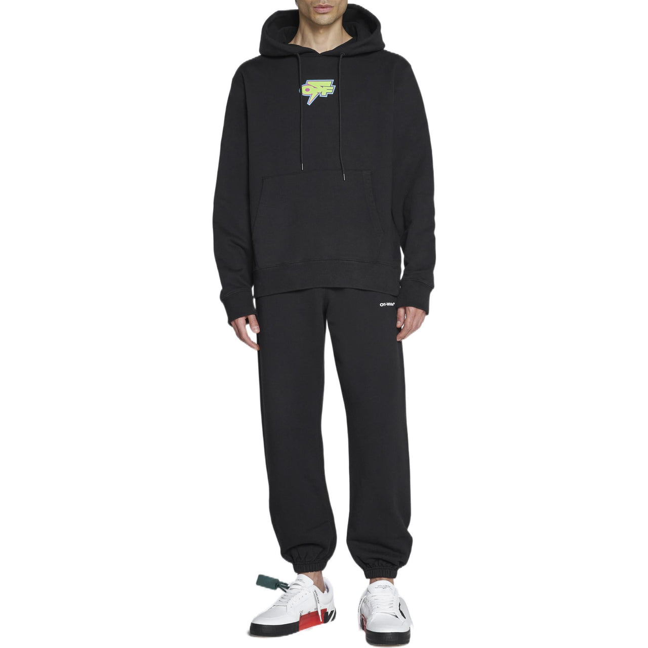 Men's Off-White FW22 Back Logo Printing Hooded Long Sleeves Ordinary Version Black OMBB097F22FLE0064641