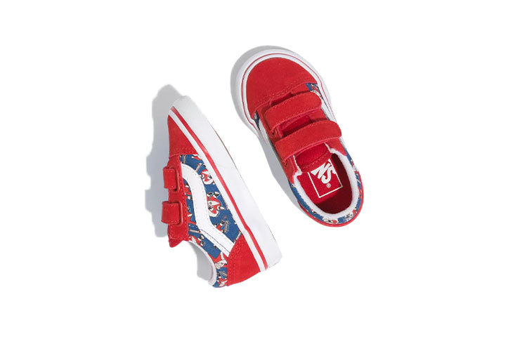 Vans Toddler Santa Shreds Old Skool Velcro 'Red Blue' VN000D3Y8BI