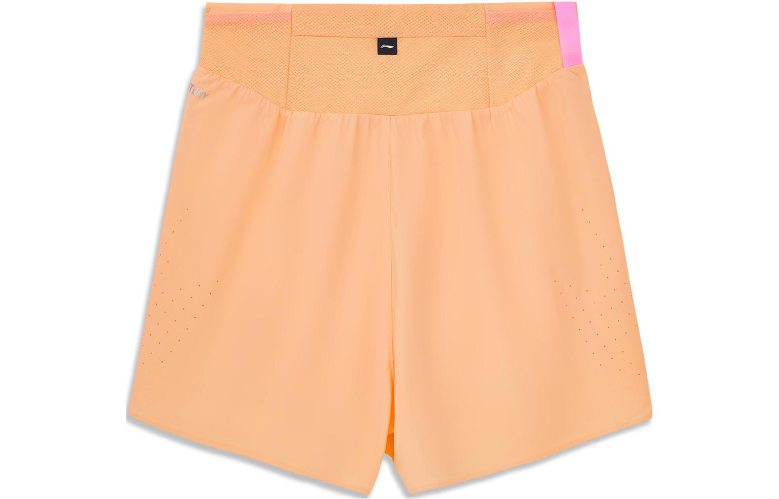 (WMNS) Li-Ning Graphic Running Shorts 'Light Orange' AKSU004-3