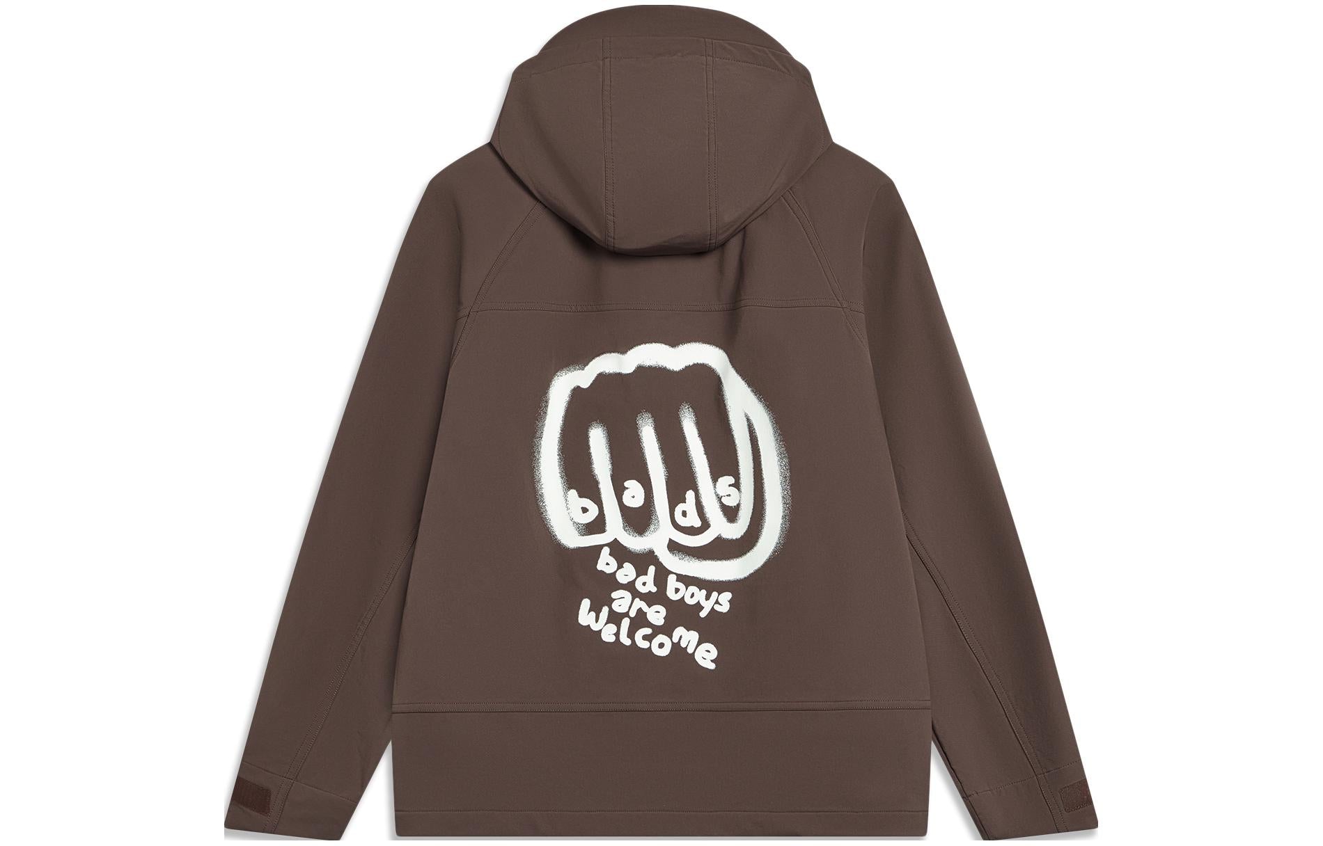 Li-Ning BadFive Graphic Hooded Windbreaker 'Brown' AFDT671-2