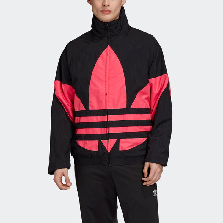 adidas originals Stand Collar Sports Jacket Black Pink GJ0611