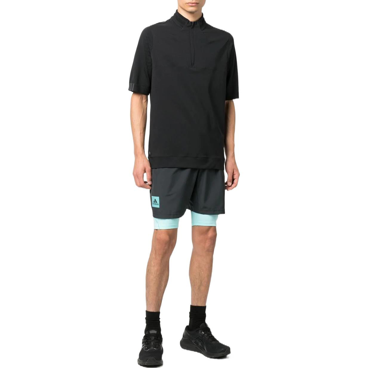 Men's adidas Logo Design Drawstring Elastic Waistband Sports Shorts Black HG4204