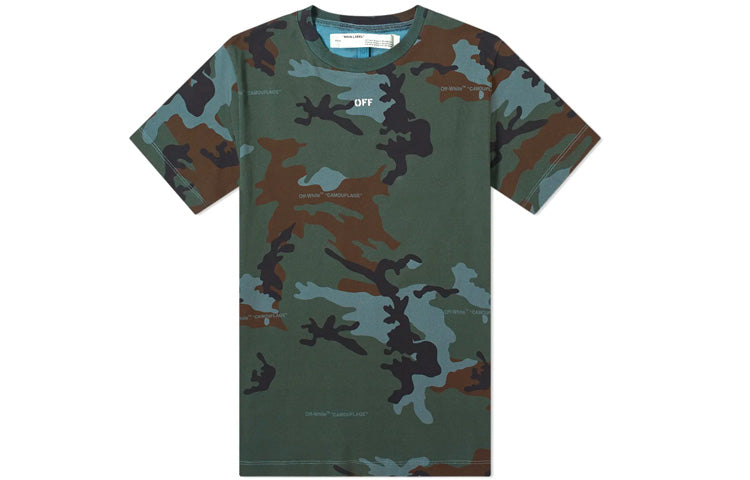 Off-White Unfinished Slim Fit Short Sleeve Ordinary Version Camouflage OMAA027E191850179901