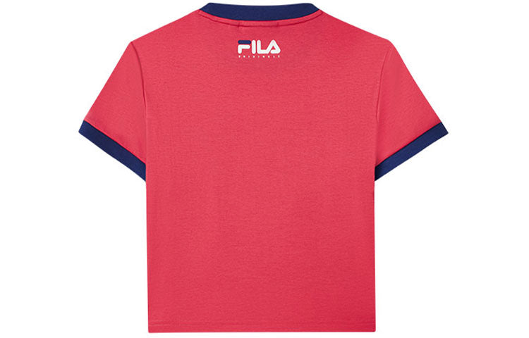 (WMNS) FILA Casual Sports Alphabet Printing Breathable Short Sleeve Red F11W128173F-PC