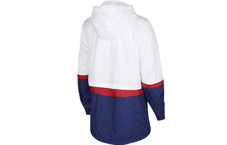 (WMNS) Nike Color Matching Hooded Sports Jacket White CZ1918-106