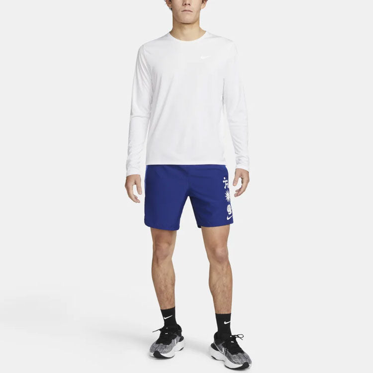 Men's Nike Pattern Printing Lacing Blue Straight Shorts DM4714-455