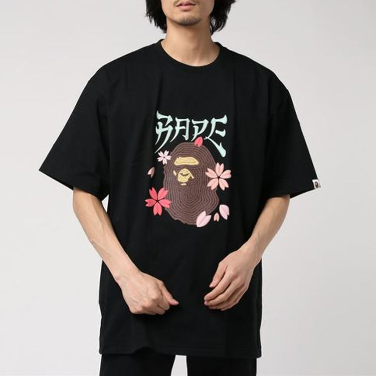 Bape Embroidery Style Sakura Ape Head Tee 1G30-110-082