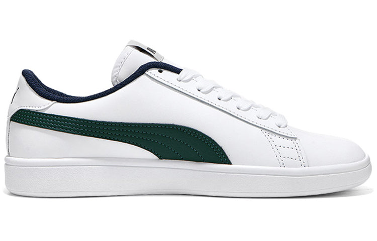 (GS) PUMA Smash v2 L Jr Casual Board Shoes White/Green 365170-10