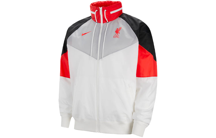 Nike MENS Windrunner Liverpool Football Sports Multicolor Jacket White CZ3417-100