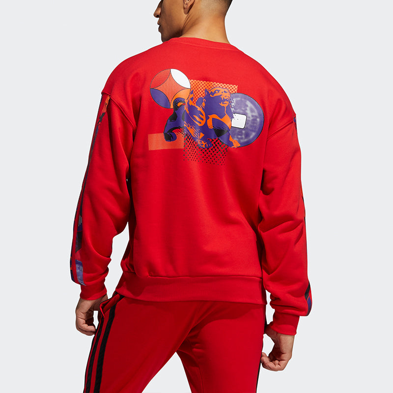 adidas Mic Graphic Crew Sweatshirt Red GU9537