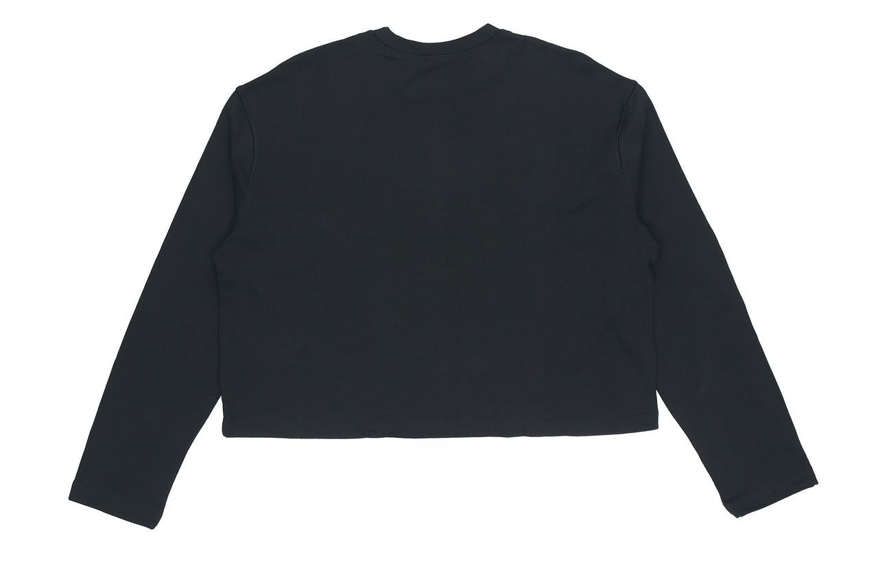 (WMNS) adidas Premium Logo Crew Sweatshirt 'Black' FM2623