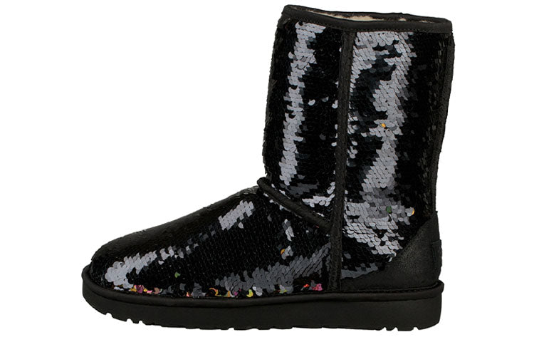 (WMNS) UGG Classic Short Sequin 'Black' 1094982-BLK