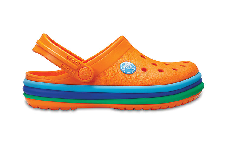 (GS) Crocs Crocband Rainbow Band Clogs 'Orange Blue' 205205-80O