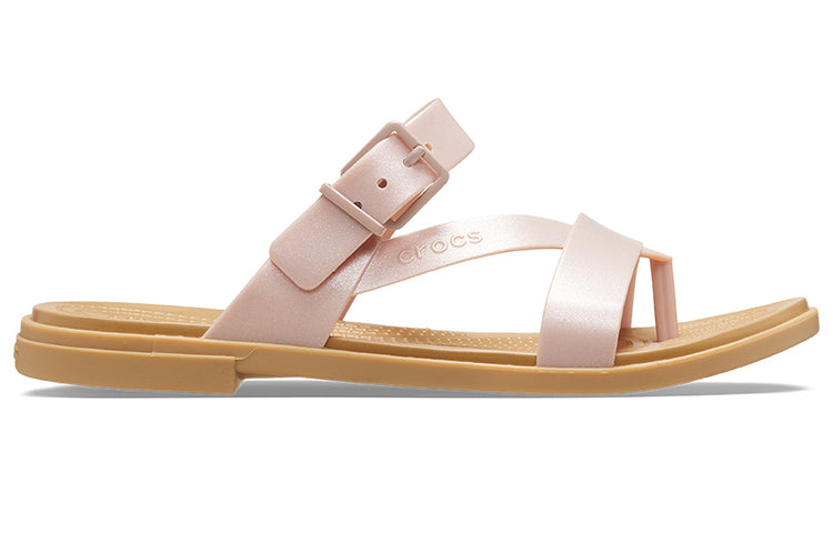 (WMNS) Crocs Tulum Shimmer Toe Post Sandals 'Pink Clay' 208666-6TY