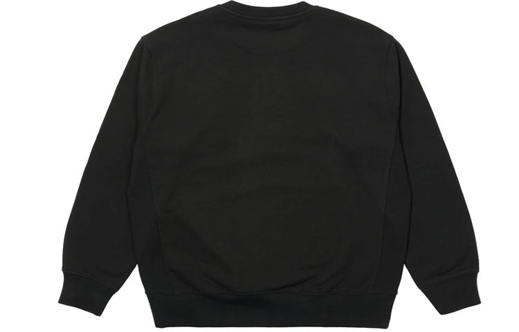 PALACE Heathily Crew Black Classic Large Logo Round Neck Long Sleeves P20CS146