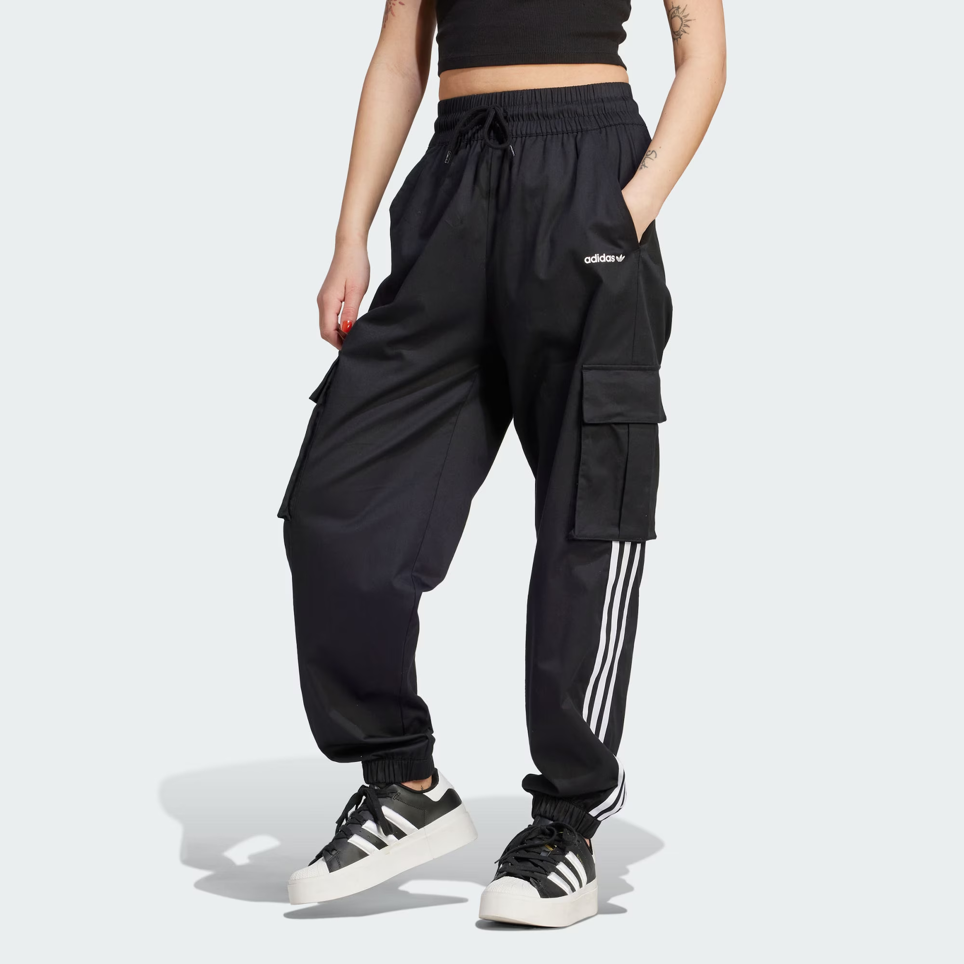 (WMNS) adidas Originals Cargo Pants 'Black' IR9796