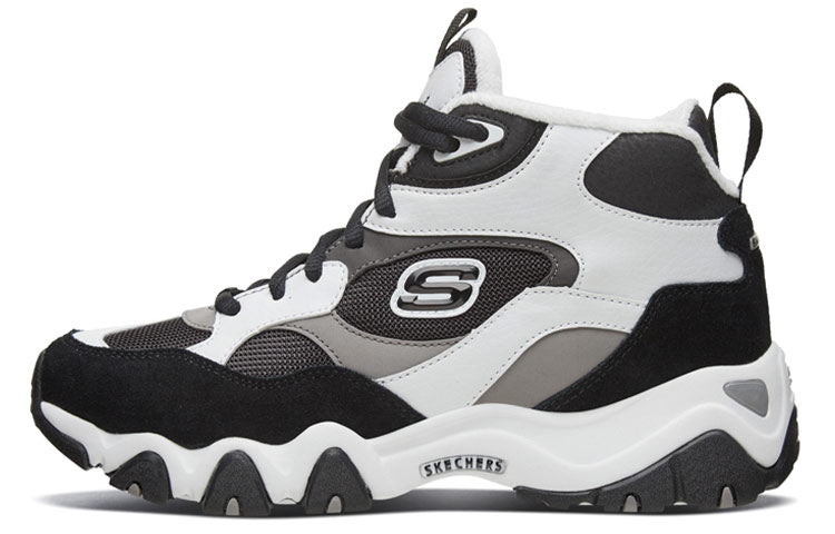 (WMNS) Skechers D'Lites 2.0 High-Top Running Shoes Black/White 88888382-BKW