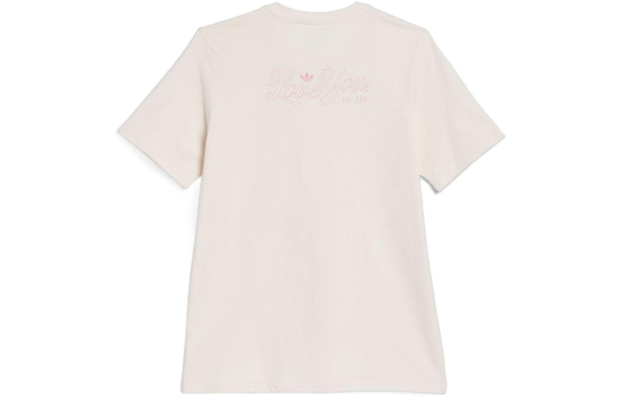 Men's adidas Logo Printing Round Neck Pullover Sports Short Sleeve Pink T-Shirt HM9362