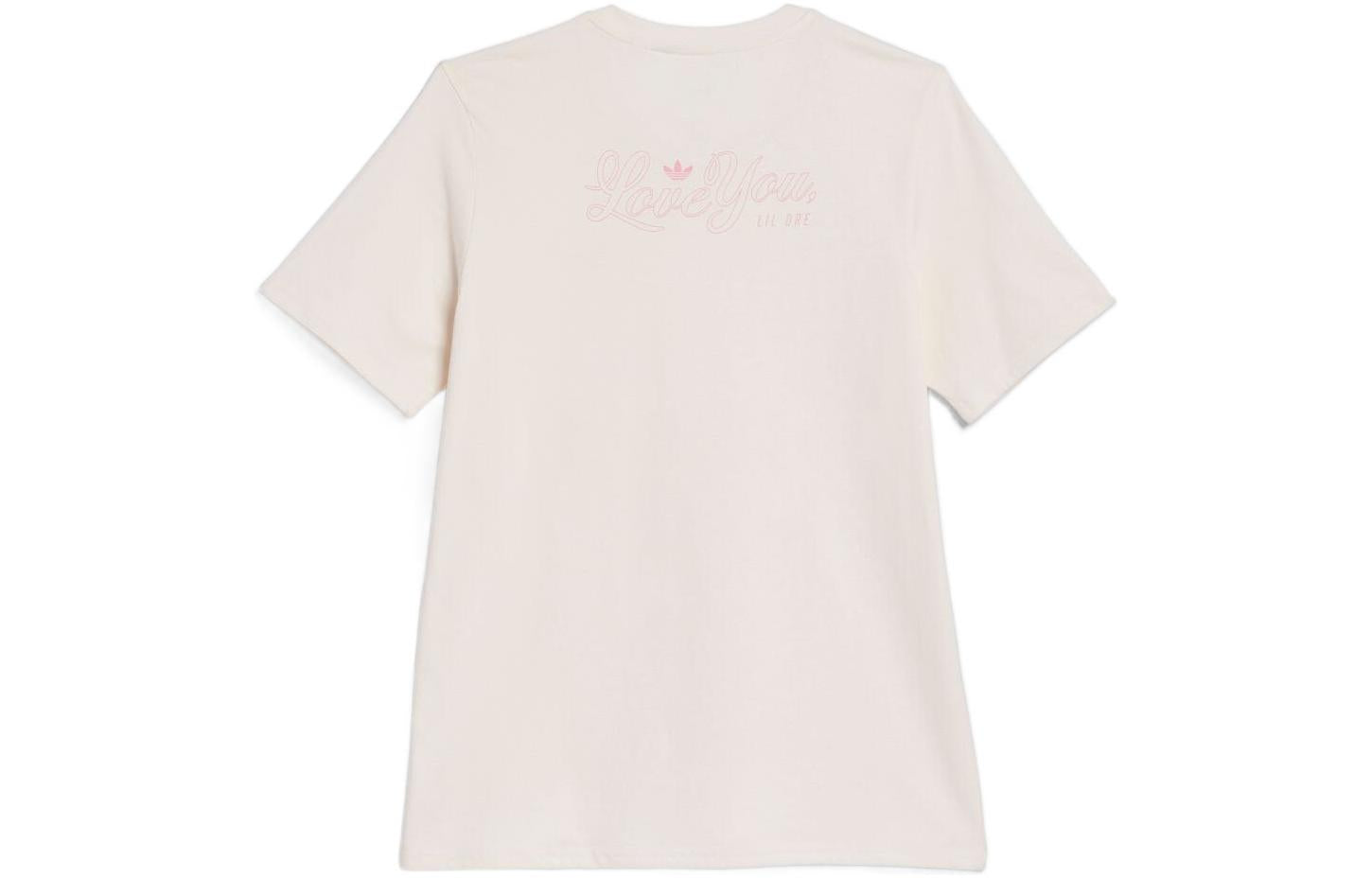 Men's adidas Logo Printing Round Neck Pullover Sports Short Sleeve Pink T-Shirt HM9362
