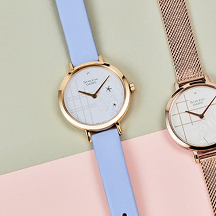 Casio Sheen Minimalistic Analog Watch 'Crystal Light Blue White' SHE-C140GL-2AUPFH-PERSON