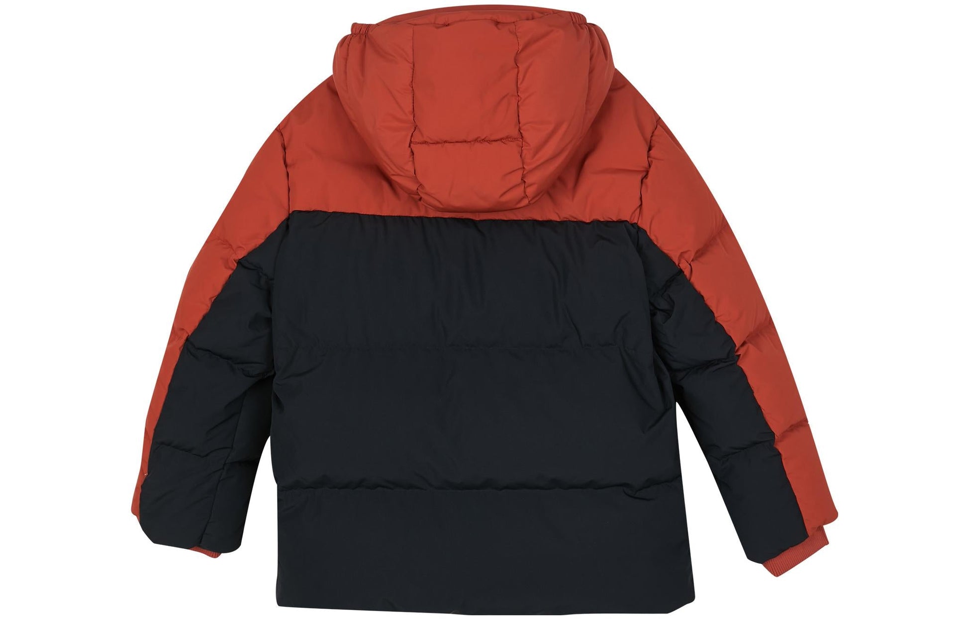 (GS) Skechers Casual Hooded Woven Medium-Length Down Jacket 'Black Red' L423B095-0018