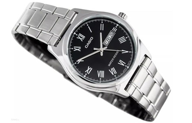 CASIO Waterproof Stainless Steel Strap Mens Silver Analog MTP-V006D-1B