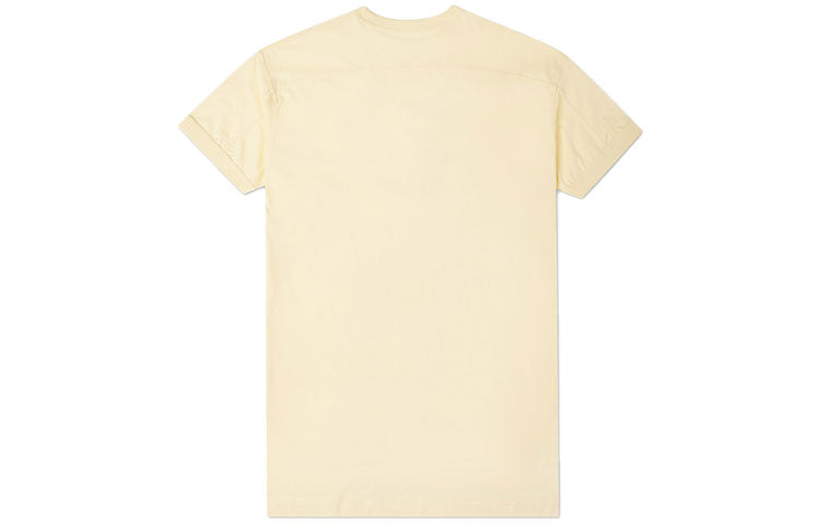 Converse Logo Embroidered Loose Casual mid-length Short Sleeve Asia Sizing 'Light Yellow' 10021721-A01