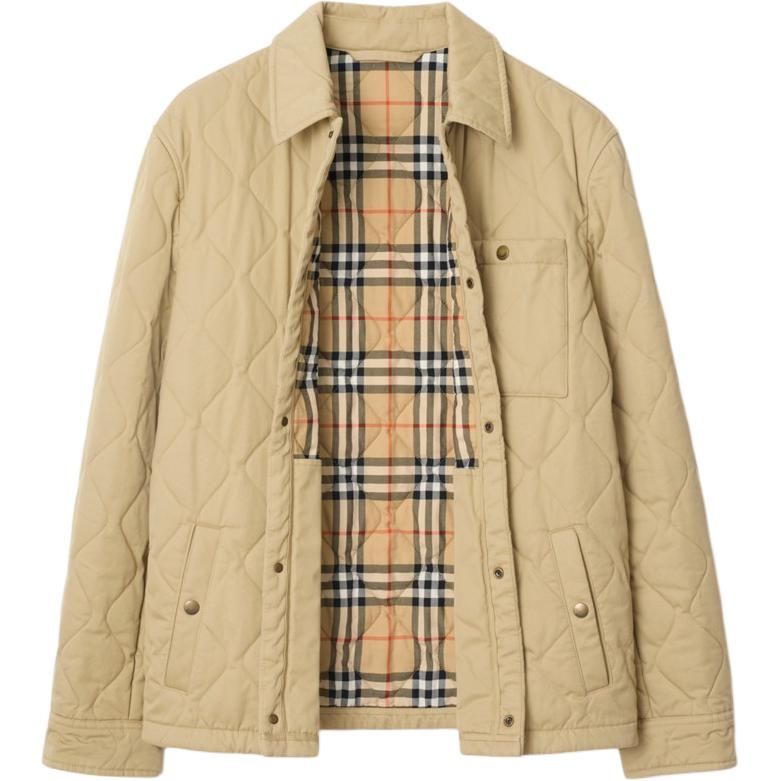 Burberry 25 Long Sleeved Quilted Gabardine Jacket 'Beige' 81101801