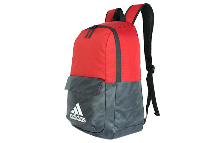 adidas Athletic Colorblock Zipper Schoolbag Backpack  Backpack Unisex Red / Black DM2913