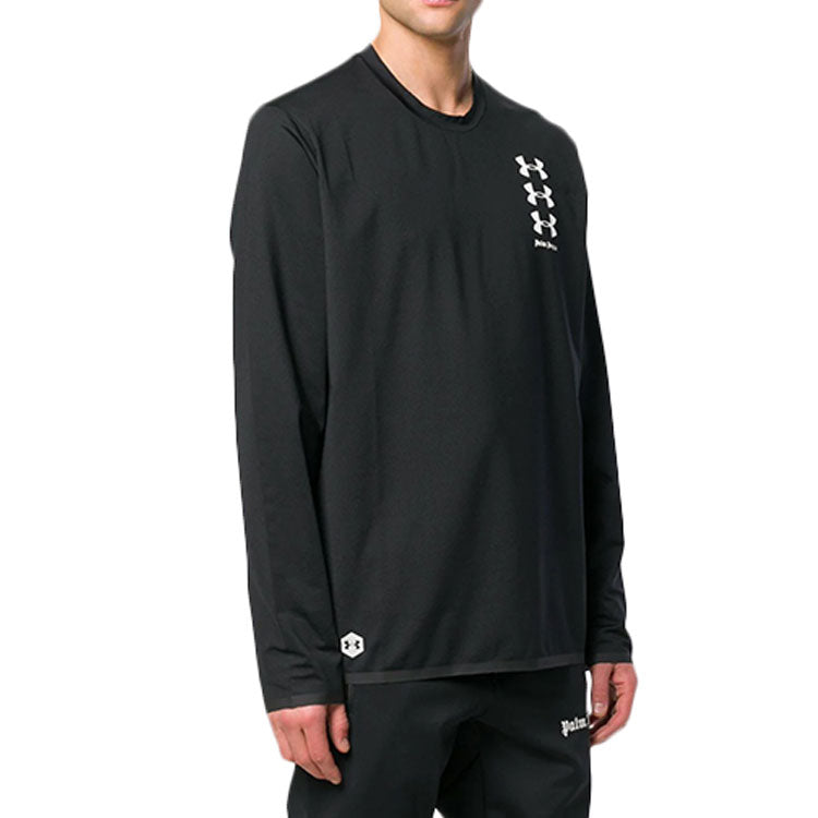 Men's PALM ANGELS Round Neck Long Sleeves Black PMAB015S19590071-1001