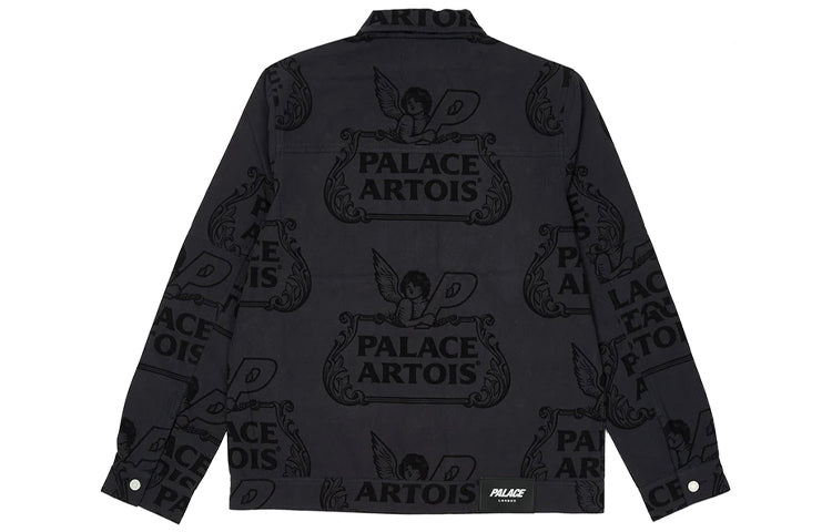 PALACE x Stella Artois Crossover Full Print Pattern Logo Jacket Black PAL-SS21-9