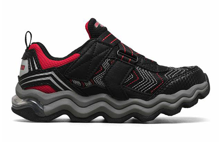 (GS) Skechers Turbowave Non-Slip Wear-resistant Low Tops Sports Shoe Black Red 90736L-BKRD