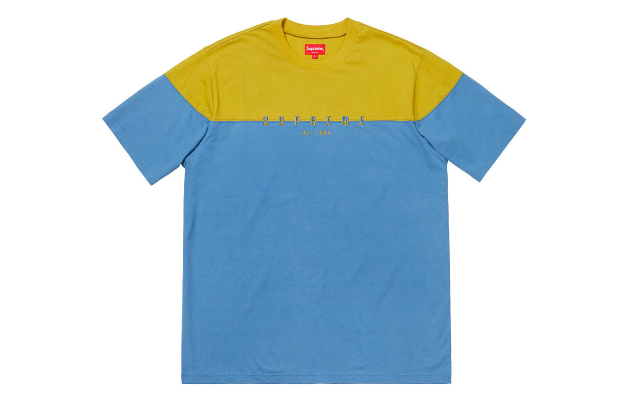 Supreme FW18 Split Logo SS Top Periwinkle Tee SUP-FW18-272